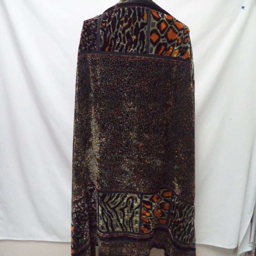 Carole Little Vintage Y2K Velvet burnout Duster Cardigan Cover-Up Shawl Size 14 - Picture 9 of 13